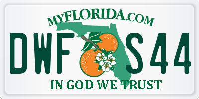 FL license plate DWFS44
