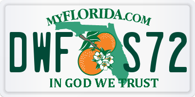 FL license plate DWFS72
