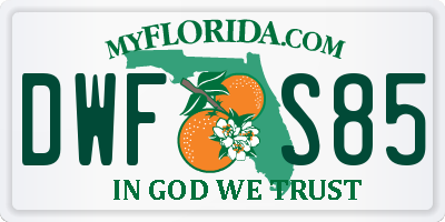 FL license plate DWFS85