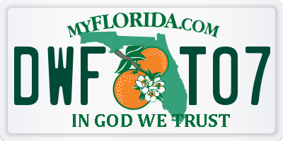 FL license plate DWFT07