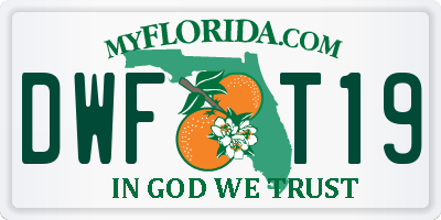FL license plate DWFT19