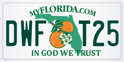 FL license plate DWFT25