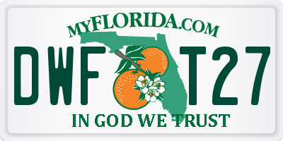 FL license plate DWFT27