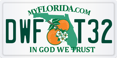 FL license plate DWFT32