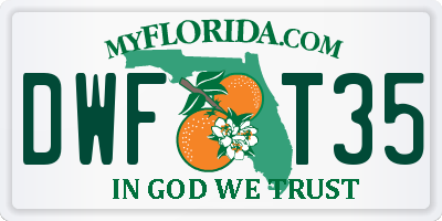 FL license plate DWFT35