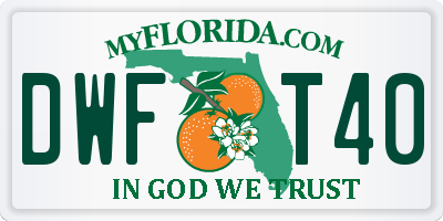 FL license plate DWFT40