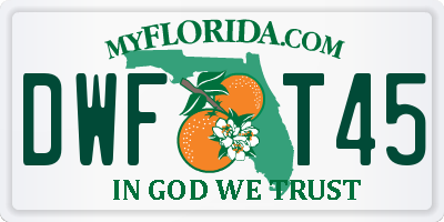 FL license plate DWFT45