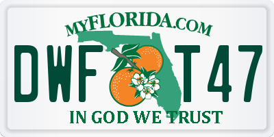 FL license plate DWFT47