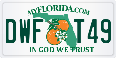 FL license plate DWFT49