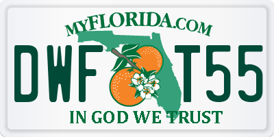 FL license plate DWFT55