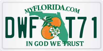 FL license plate DWFT71
