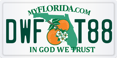 FL license plate DWFT88