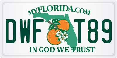 FL license plate DWFT89