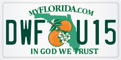 FL license plate DWFU15