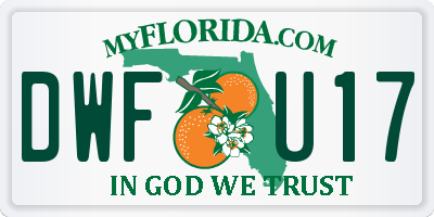 FL license plate DWFU17