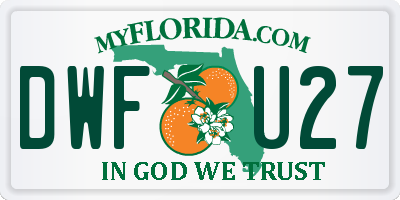 FL license plate DWFU27