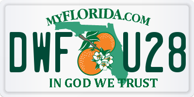 FL license plate DWFU28