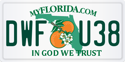 FL license plate DWFU38