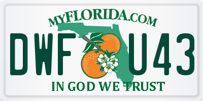 FL license plate DWFU43