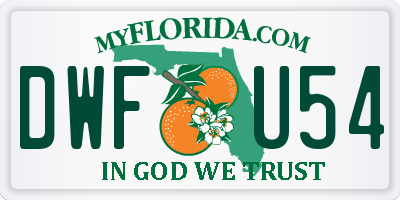 FL license plate DWFU54