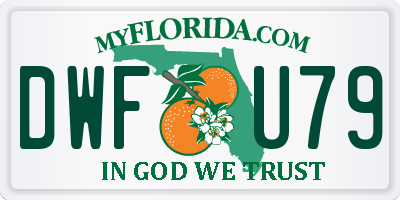 FL license plate DWFU79