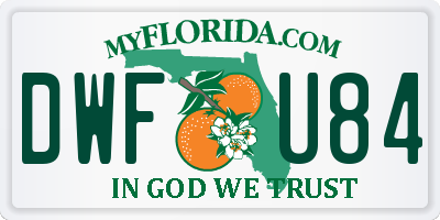 FL license plate DWFU84