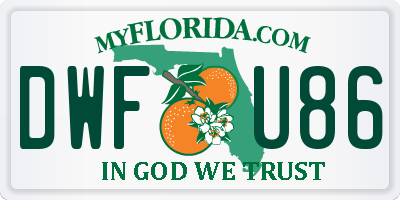 FL license plate DWFU86