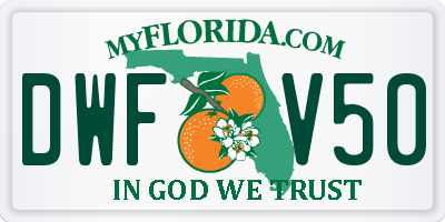 FL license plate DWFV50