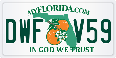 FL license plate DWFV59