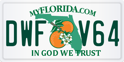 FL license plate DWFV64
