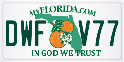 FL license plate DWFV77