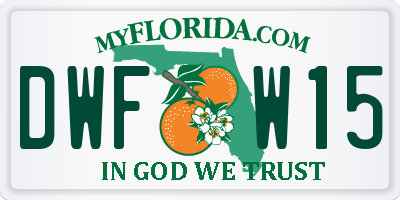 FL license plate DWFW15