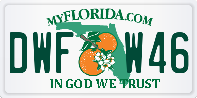 FL license plate DWFW46
