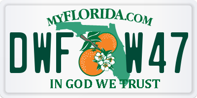 FL license plate DWFW47