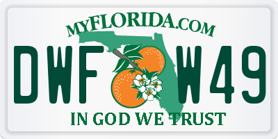 FL license plate DWFW49