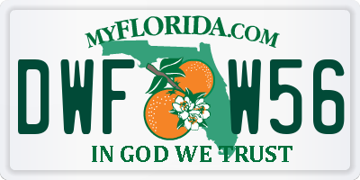 FL license plate DWFW56