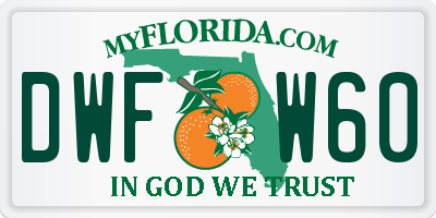 FL license plate DWFW60