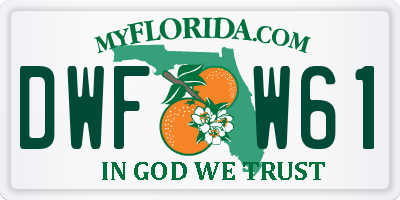 FL license plate DWFW61