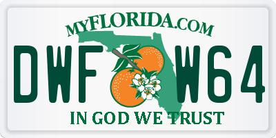 FL license plate DWFW64