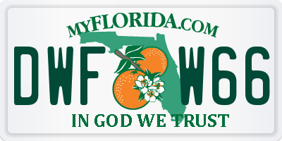 FL license plate DWFW66