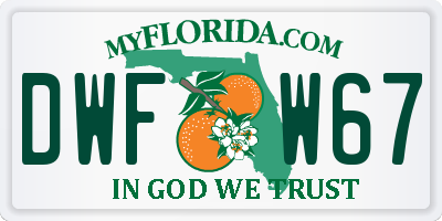 FL license plate DWFW67