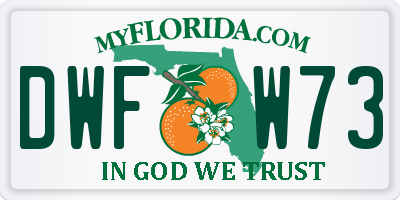 FL license plate DWFW73
