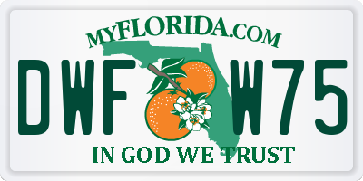 FL license plate DWFW75