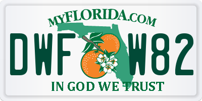 FL license plate DWFW82