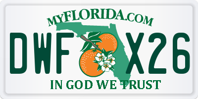 FL license plate DWFX26