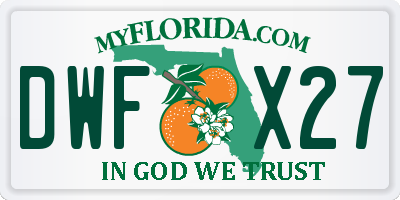 FL license plate DWFX27