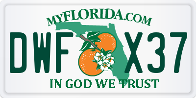 FL license plate DWFX37
