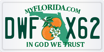 FL license plate DWFX62