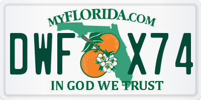 FL license plate DWFX74