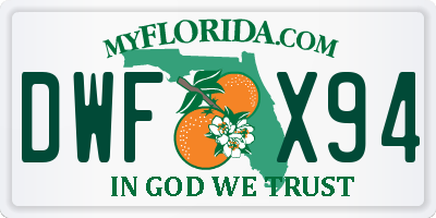 FL license plate DWFX94